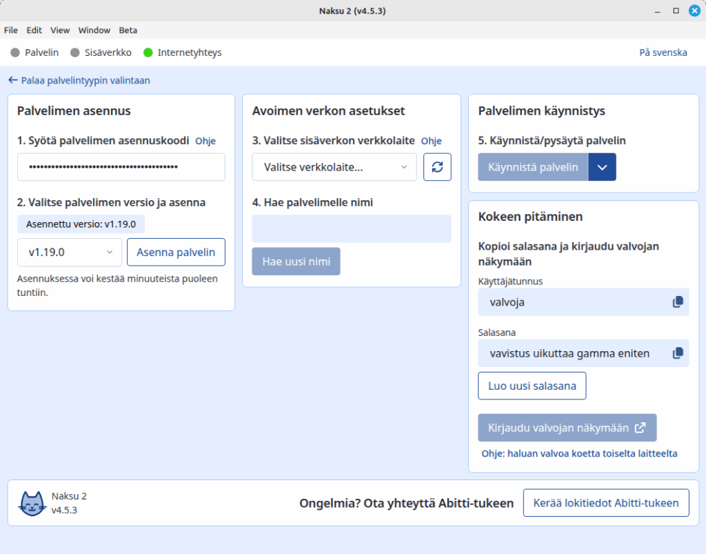 Naksu 2:n uusi etusivu